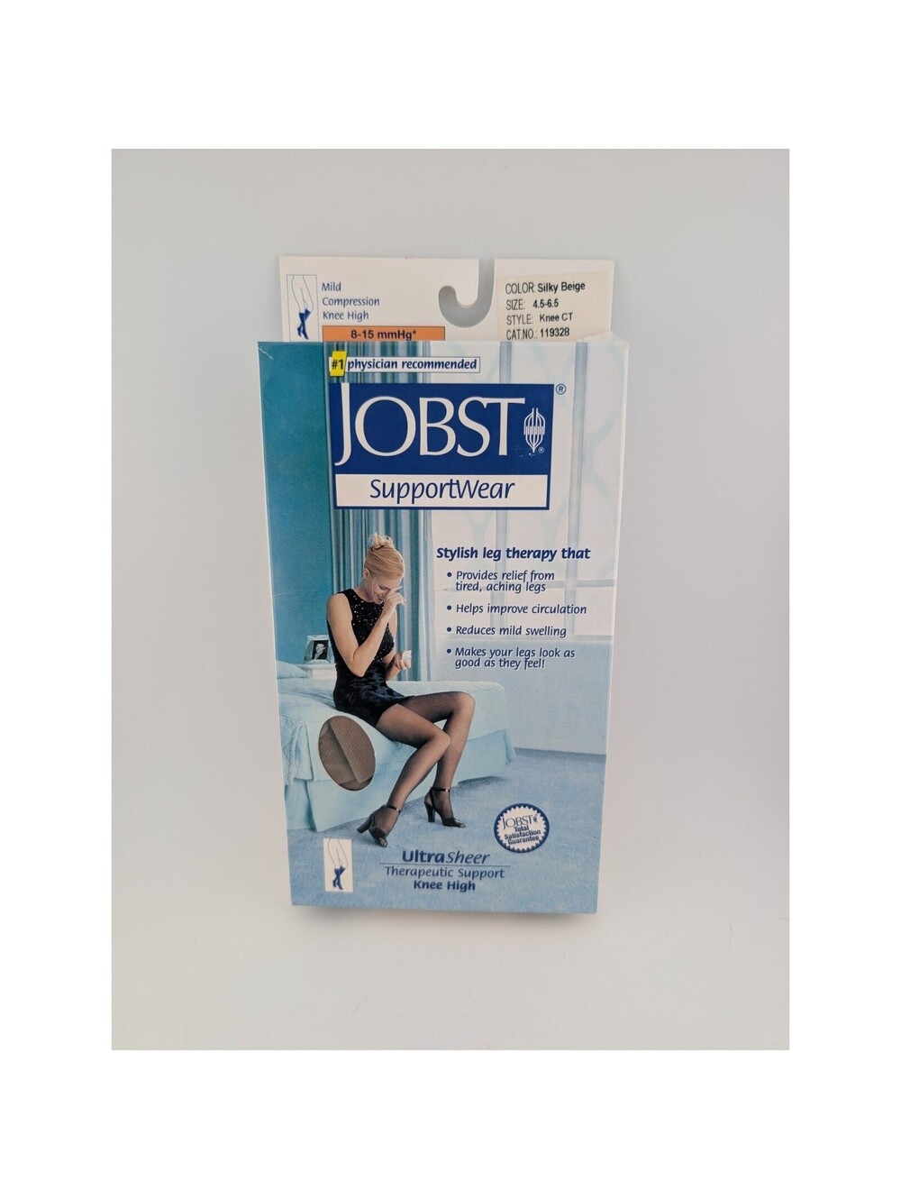Jobst Size 4.5-6.5 Silky Beige Mild Compression Knee Socks 119328 Open Box